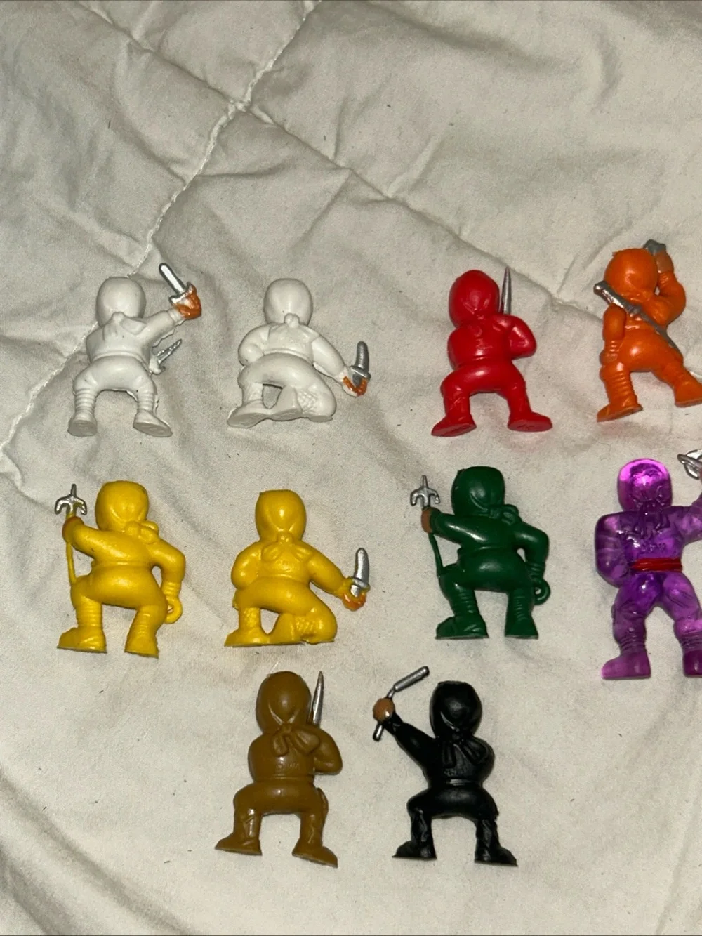 Vintage 1990s-2000s Multi Color Karate Ninjas Gum Ball Machine Toys Lot Of 10